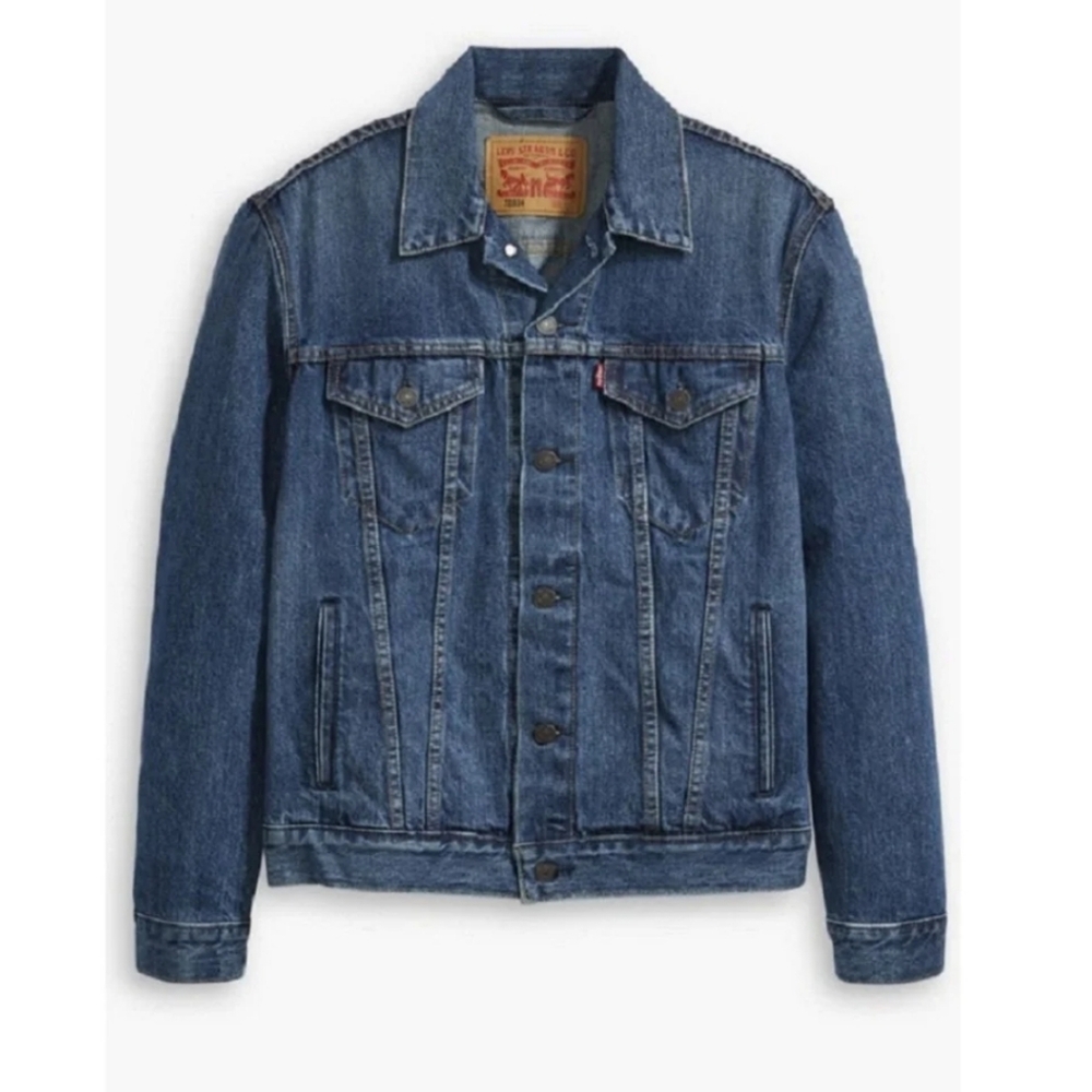 LEVIS Strauss Red Tab Trucker Blue Denim Jacket Men's Small